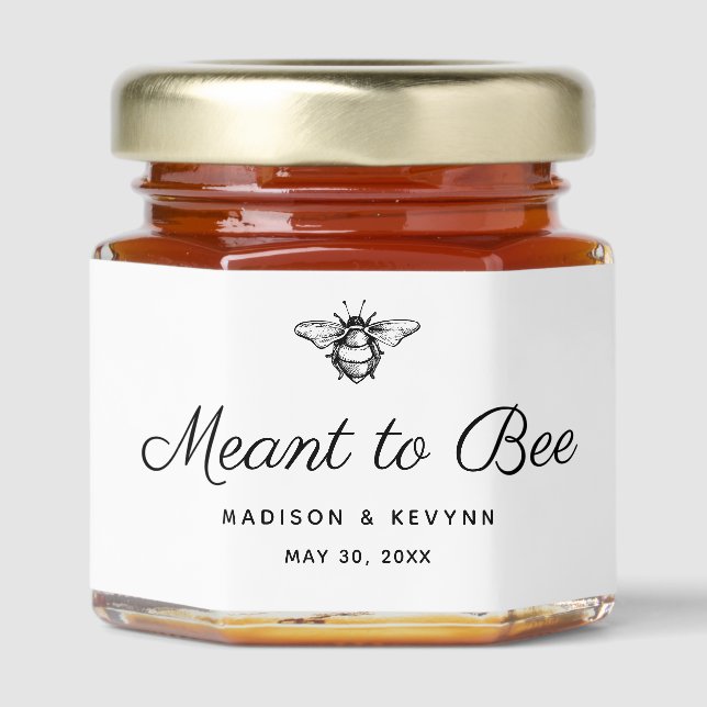 Meant to Bee Wedding  Honey Jar Favors (Front)