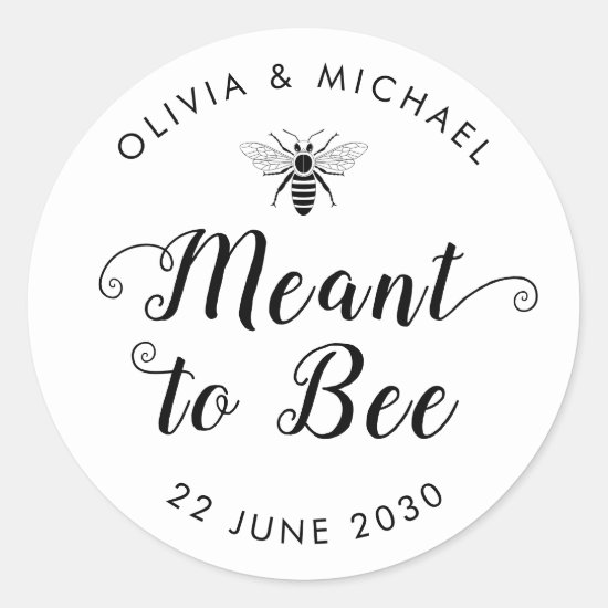 Meant to Bee Wedding Honey Pot Jar Favor Label