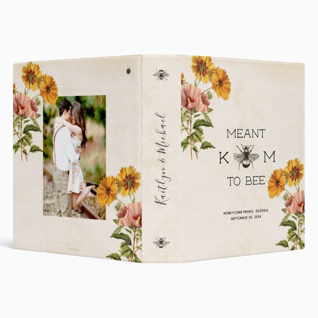 Meant to Bee Wedding Planner Album Organizer 3 Ring Binder (Background)