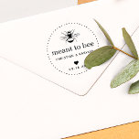 Meant To Bee Wedding Self-inking Stamp<br><div class="desc">circular dots,  line art bee and wording "meant to bee" for wedding couple rubber stamp.</div>