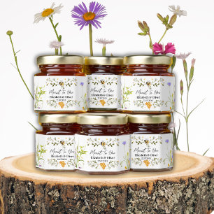 Meant to Bee Wedding Wild Flowers Honey Jar Favors