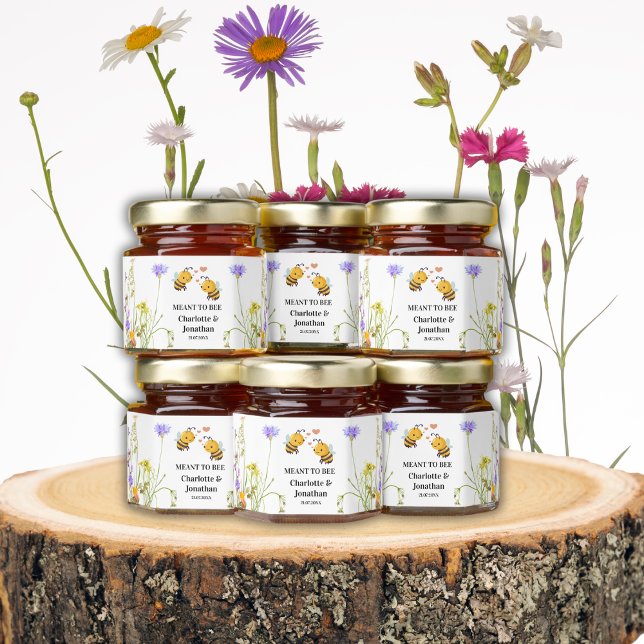 Meant to Bee Wedding Wildflowers Honey Jar Favors (Meant to Bee Wedding Wildflowers Honey Jar Favors)