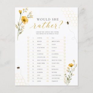 Meant to Bee Would She Rather Bridal Shower Game