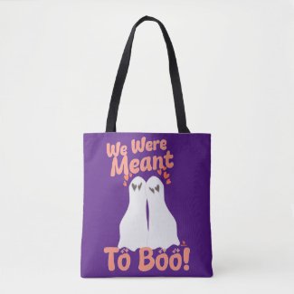 Meant to Boo Cartoon Halloween Ghostsin Love