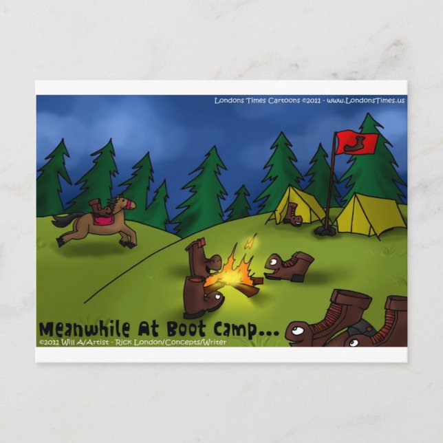 Meanwhile @ Boot Camp Funny Tees Cards Gifts Etc (Front)