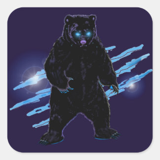 Meany | The Villainous Bear Square Sticker