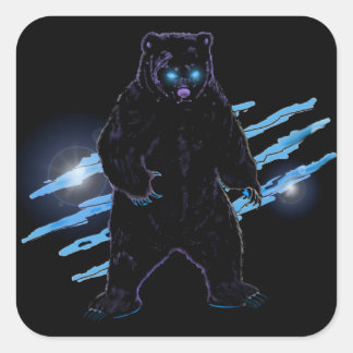 Meany | The Villainous Bear Square Sticker