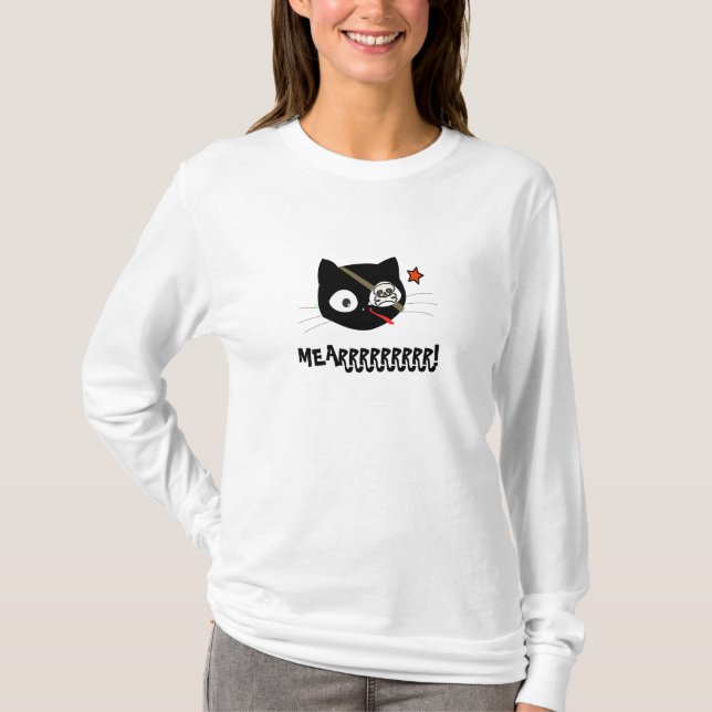 MEARRRRRRRRR! Pirate Cat T-shirt (Front)