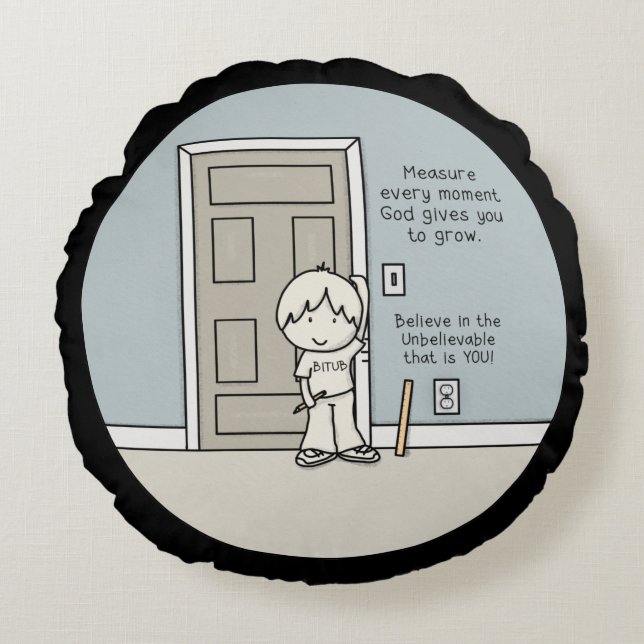 Measurable Moments Round Pillow (Front)