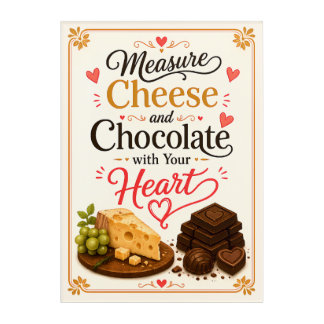 Measure Cheese and Chocolate with Your Heart Acrylic Print