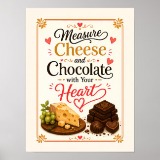 Measure Cheese and Chocolate with Your Heart Poster
