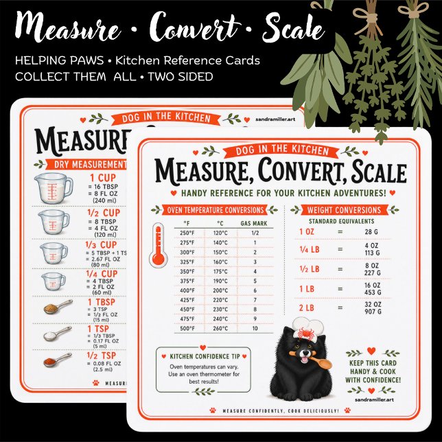MEASURE-CONVERT-SCALE • KITCHEN  REFERENCE  CARD (Creator Uploaded)