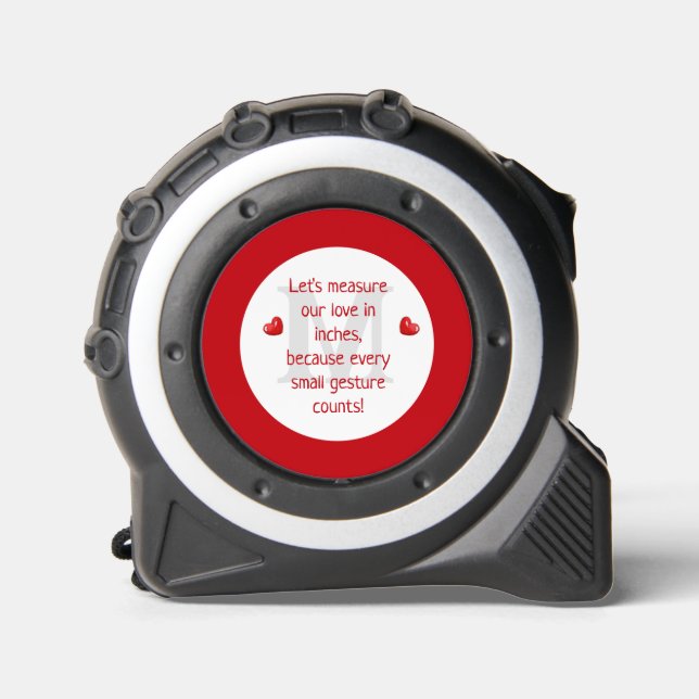 Measure Our Love Red Hearts Valentine Tape Measure (Front)