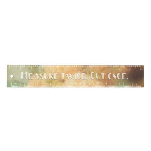 Measure Twice Cut Once Floral Art Background Ruler
