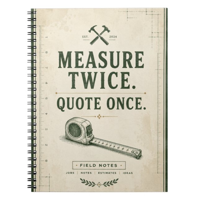 Measure Twice Quote Once Contractor Notebook (Front)