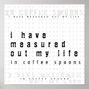 Measured Out My Life with Coffee Spoons Quote Poster
