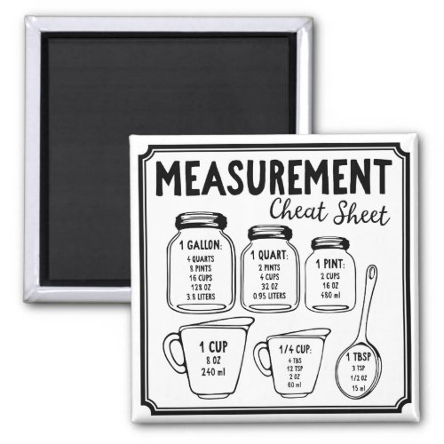 Measurement Cheat Sheet Magnet