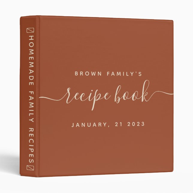 Measurement Conversion family Cooking Recipe 3 Ring Binder (Front/Spine)