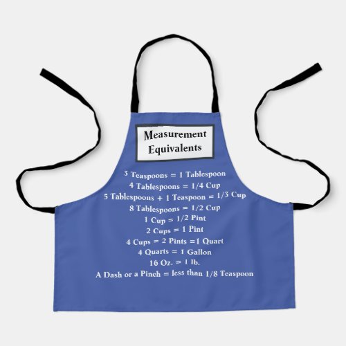 MEASUREMENT EQUIVALENTS APRON FOR CHILDRENCUSTOMI