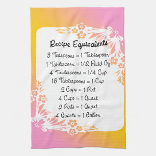 Measurement Equivalents Kitchen Tips Towel