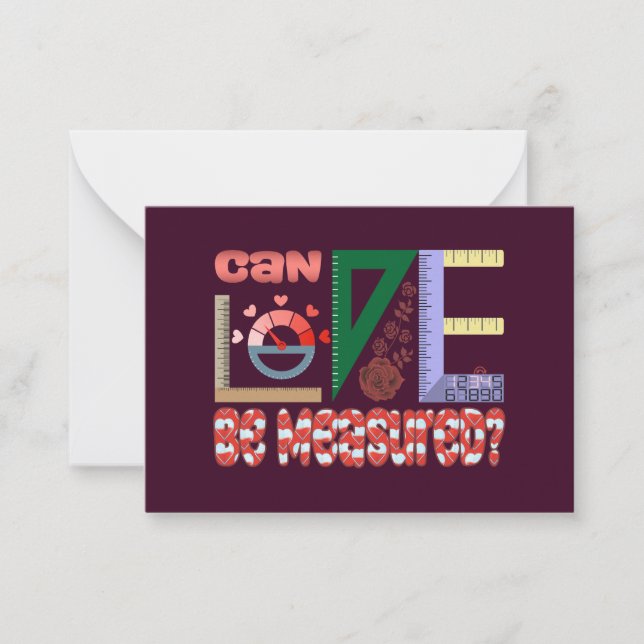 Measurements of Love Note Card (Front)
