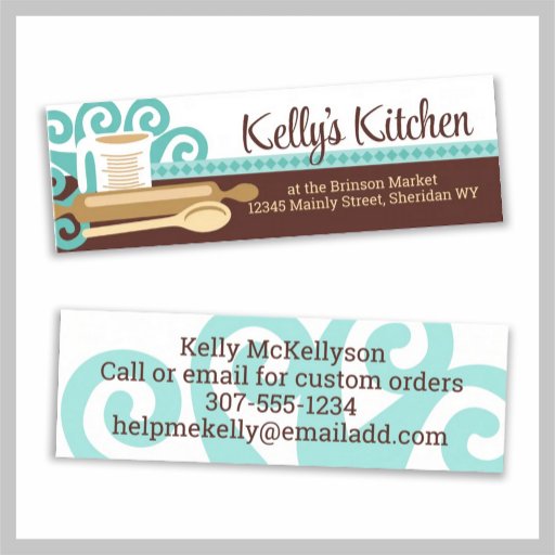 Customizable measuring cup spoon rolling pin baking gift tags business card