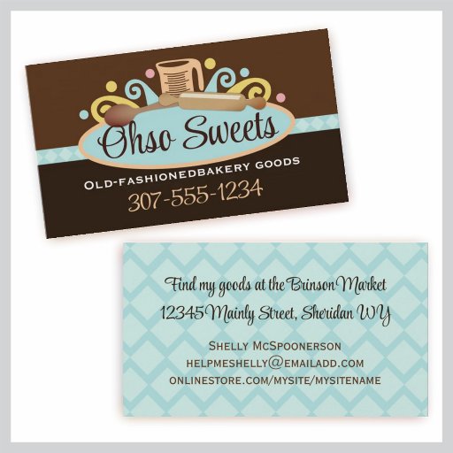Customizable measuring cup rolling pin baking business cards...