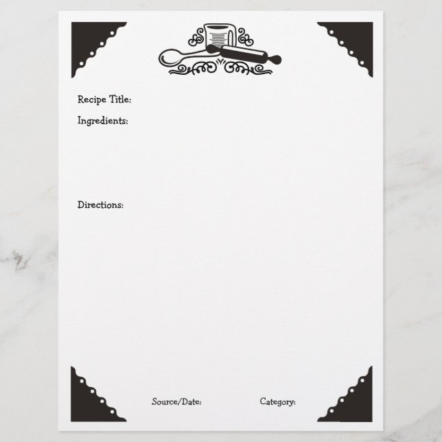 measuring cup rolling pin baking recipe stationery (Front)