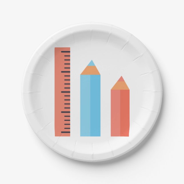 Measuring Pencils Paper Plates (Front)