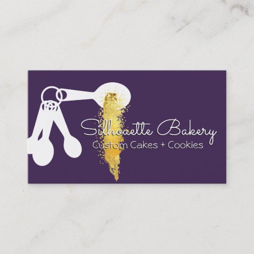 Measuring spoons bakery pastry chef artisan cakes business card
