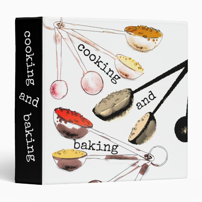 Measuring spoons cooking baking recipe binder (Front/Spine)