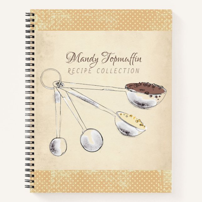 Measuring spoons personal cookbook recipe notebook (Front)