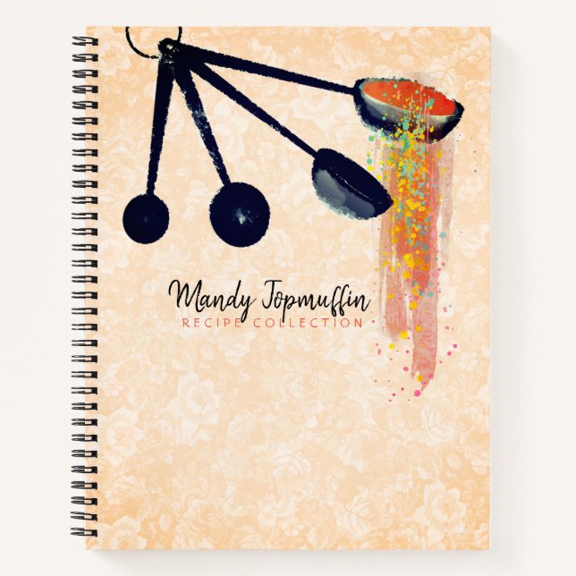 Measuring spoons personal cookbook recipe notebook (Front)