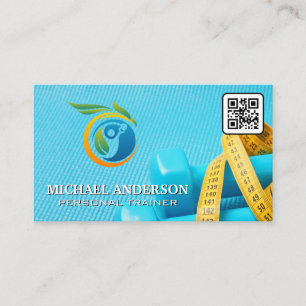 Measuring Tape   Dumbbells   Fitness Logo Business Card