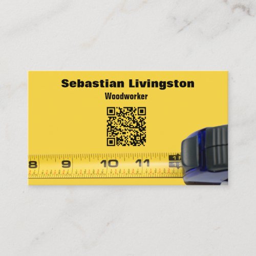 Measuring Tape Woodworking Professional QR Code  Business Card