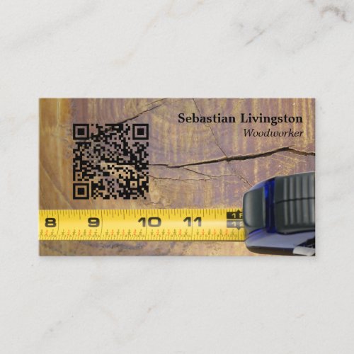 Measuring Tape  Woodworking Professional QR Code  Business Card