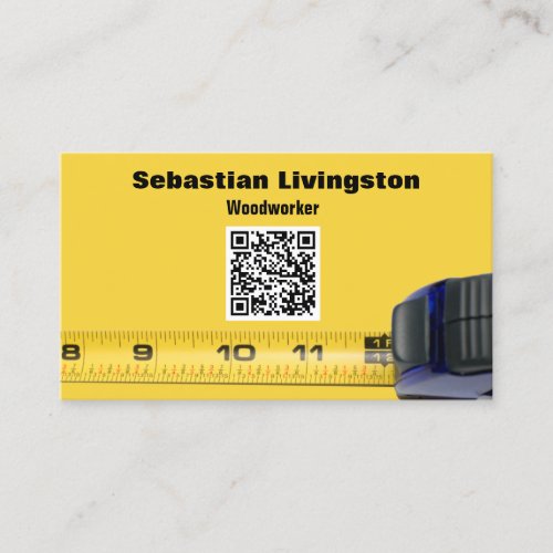 Measuring Tape Woodworking Professional QR Code Business Card