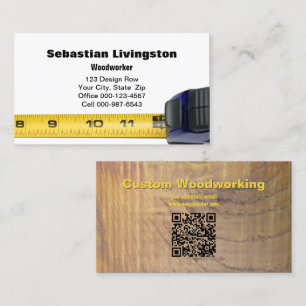 Measuring Tape Woodworking Professional QR Code  Business Card