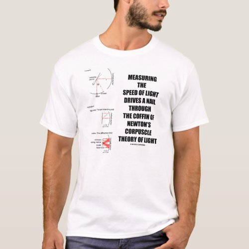 Measuring The Speed Of Light Drives A Nail Newton T_Shirt