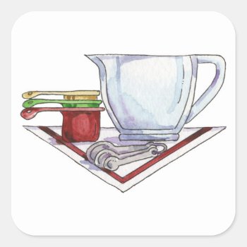 Measuring Tools Square Sticker by marainey1 at Zazzle