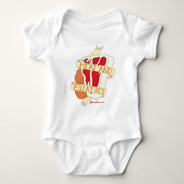Meat and Potatoes Baby Bodysuit (Front)