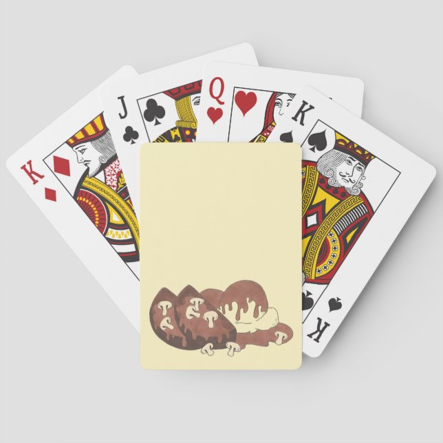Meat and Potatoes Meatloaf Mushroom Gravy Diner Poker Cards (Back)