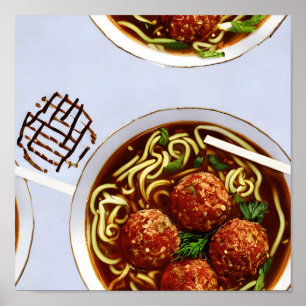 Meat ball Noodle Soup Poster