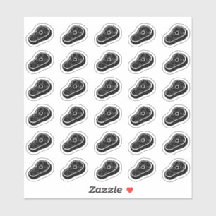 Meat Beef Wedding Place Card Meal Menu Choice Sticker