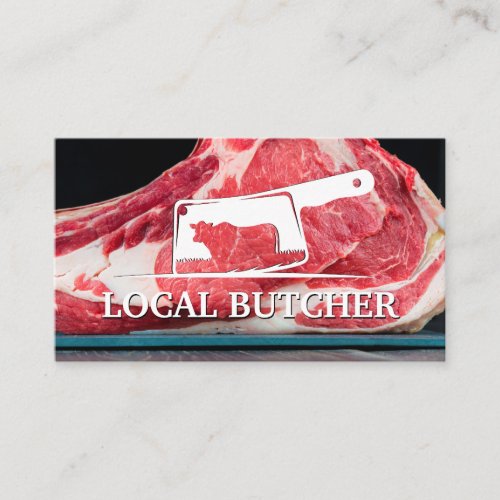 Meat Cleaver Logo  Steak Business Card