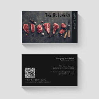 Meat Cuts Butcher Business Card