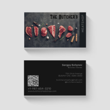 Meat Cuts Butcher Business Card