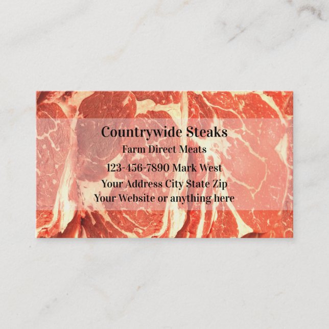 Meat Distributor Business Cards (Front)
