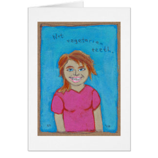 Meat eating girls carnivores omnivores weird art cards