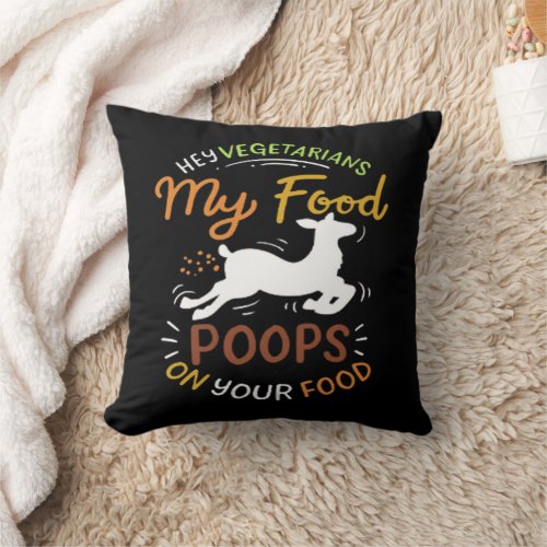 meat_eating throw pillow